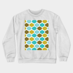 Bestagons Hexagon Mod Print Mid Century Pattern Crewneck Sweatshirt